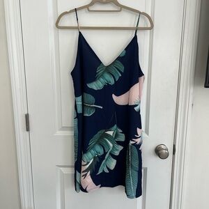 SHEIN Black and Blue Asymmetrical Backless Sundress